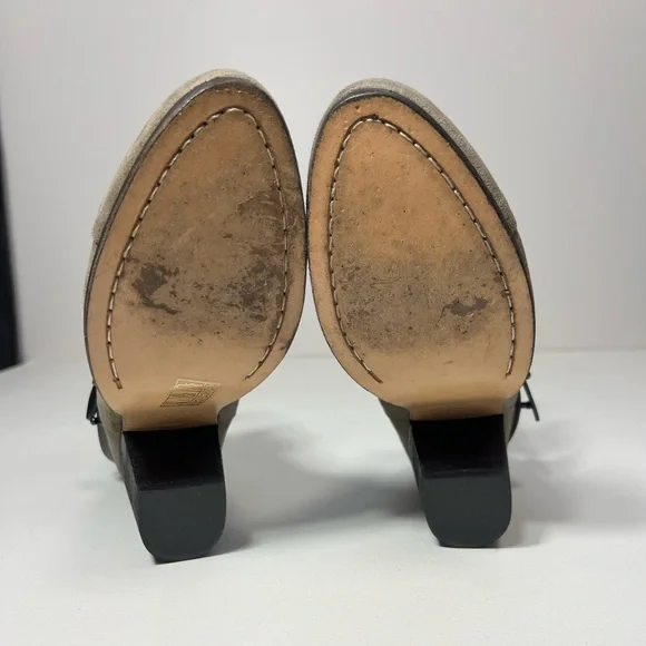 Rag & Bone Harrow Ankle Booties with Strap Suede Wax Coated Leather Size 7.5 - Picture 8 of 11